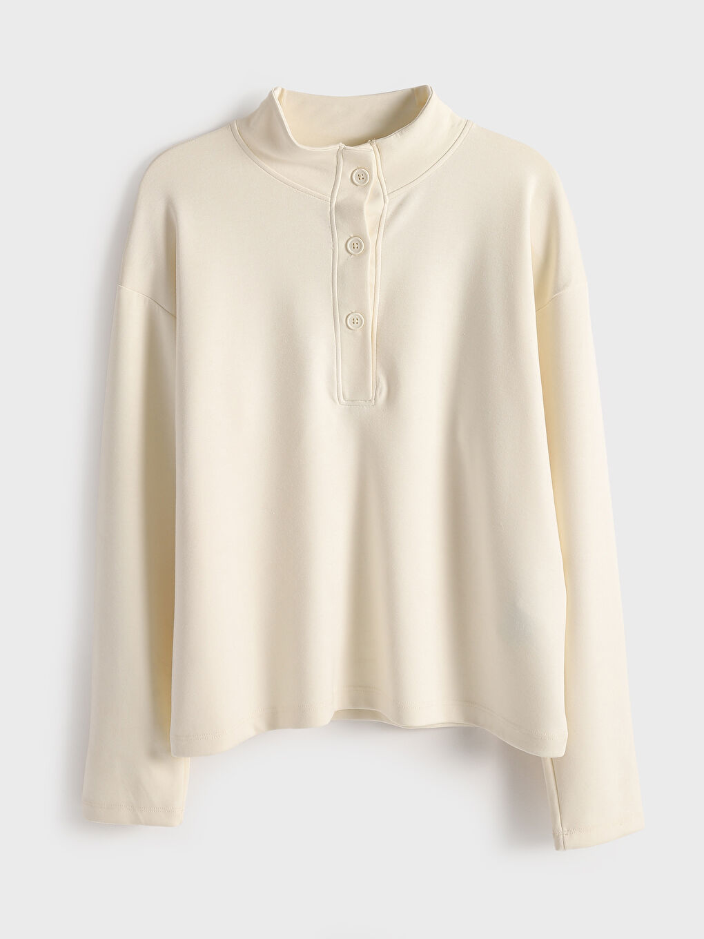 Funnel Neck Plain Oversize Women's Sweatshirt -W4HH68Z8-FEW