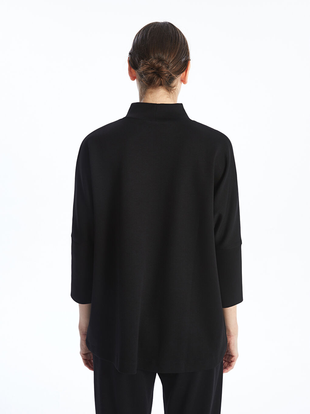 LCWAIKIKI Basic Trichterkragen Oversize T-Shirt für Damen -W4HH76Z8-CVL