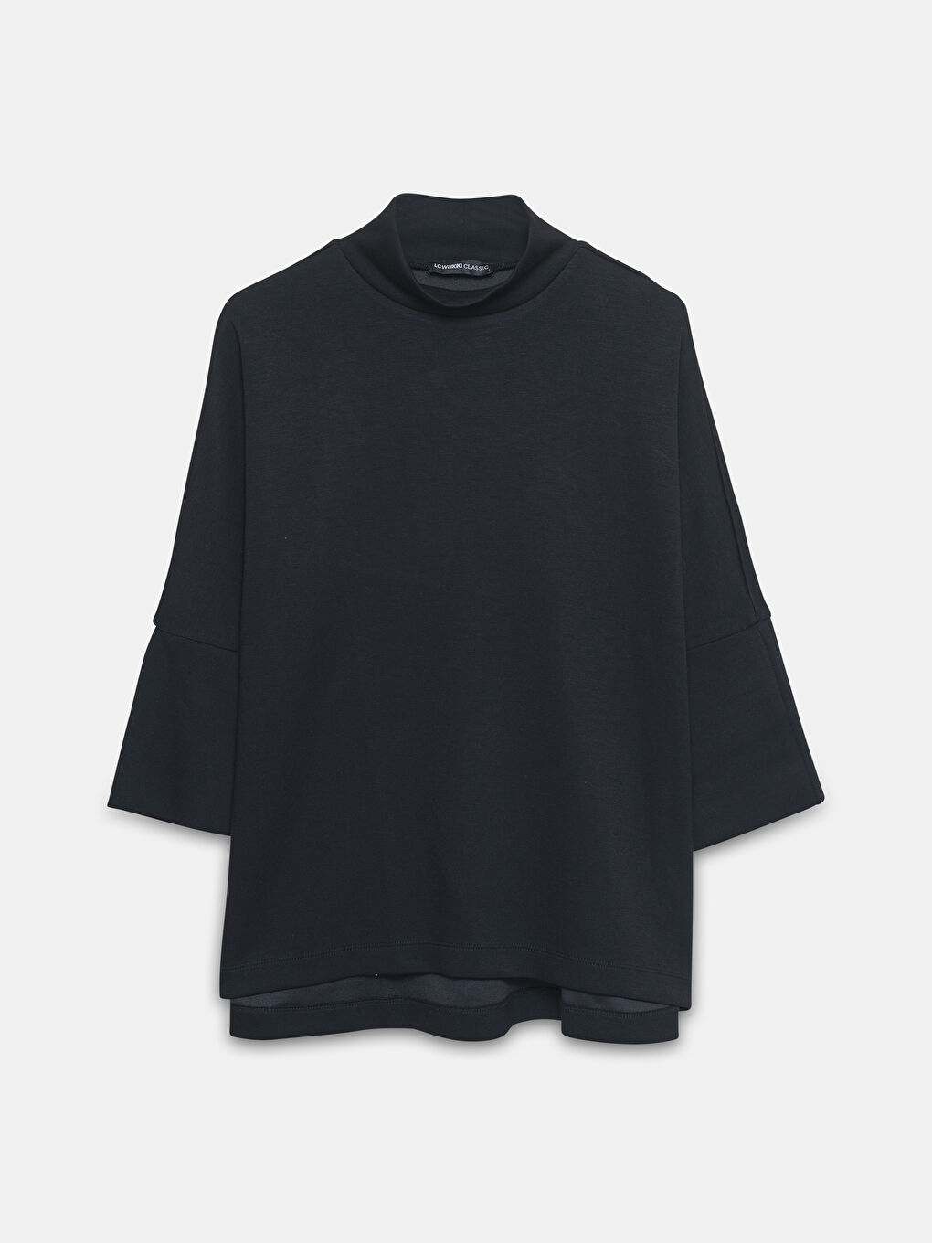 LCWAIKIKI Basic Trichterkragen Oversize T-Shirt für Damen -W4HH76Z8-CVL