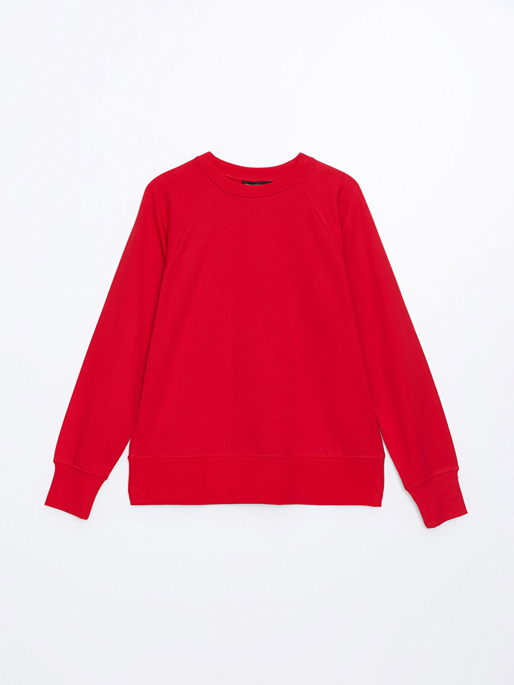 LCWAIKIKI Basic Kırmızı Bisiklet Yaka Oversize Kadın Sweatshirt - 9