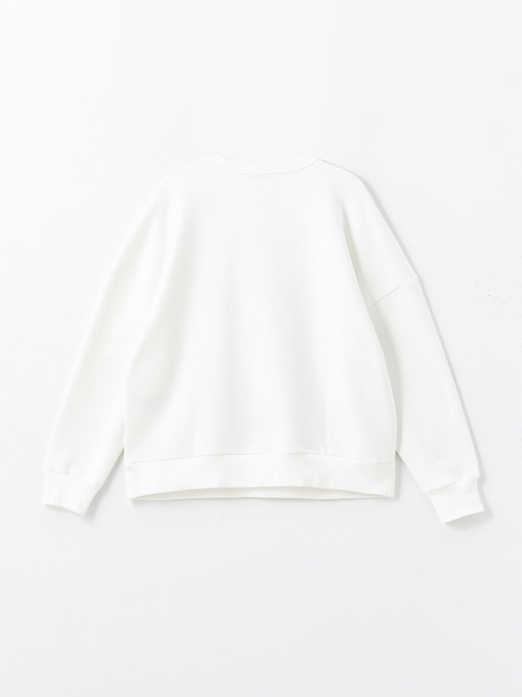 LCW Vision Ekru Bisiklet Yaka Baskılı Oversize Kadın Kalın Sweatshirt - 5