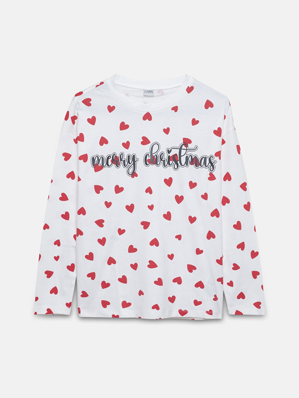 LCW Kids Crew Neck Printed Long Sleeve Girls' Pyjama Set -W4HI42Z4-LRA