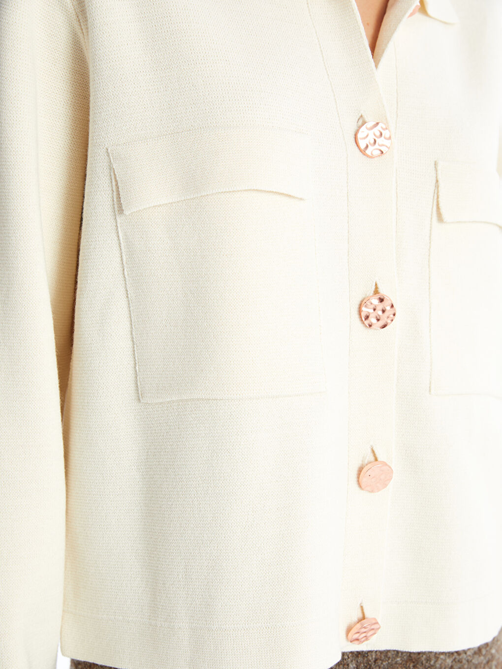 Collared Neck Women's Knitwear Cardigan-2