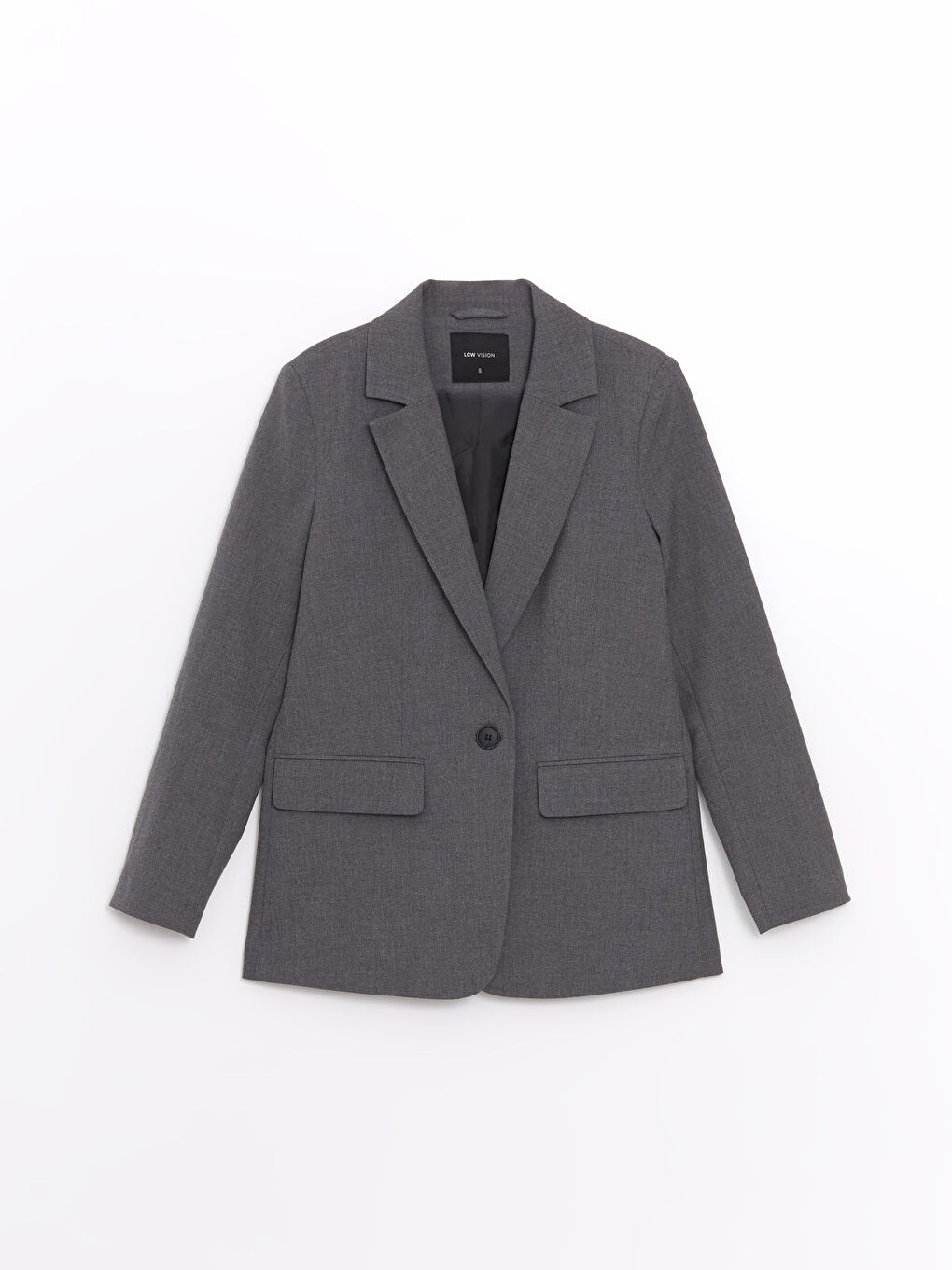 LCW Vision Grey Mel - Lacivert Krep Kadın Blazer Ceket - 4