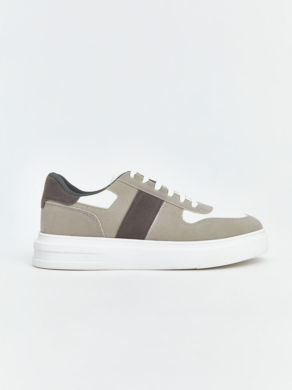 Gri Deri Görünümlü Erkek Spor Ayakkabı-1