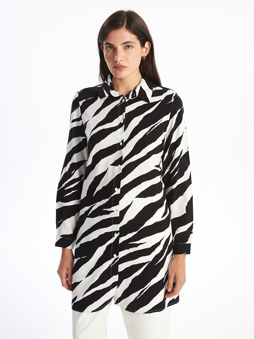 Patterned Women's Shirt Tunic