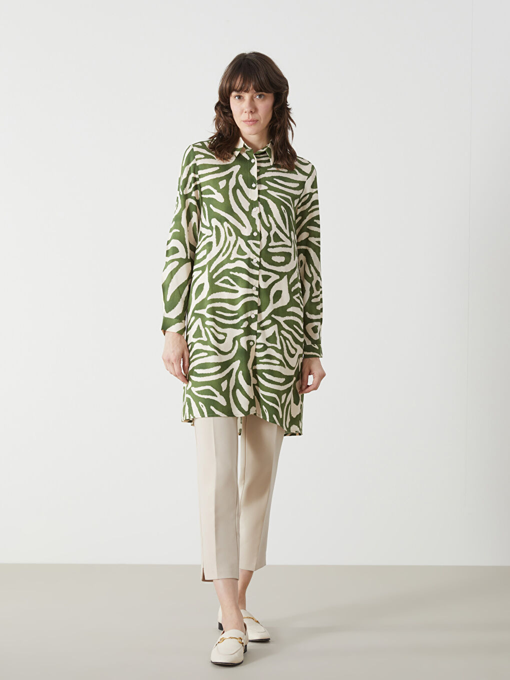 Patterned Women's Shirt Tunic-1