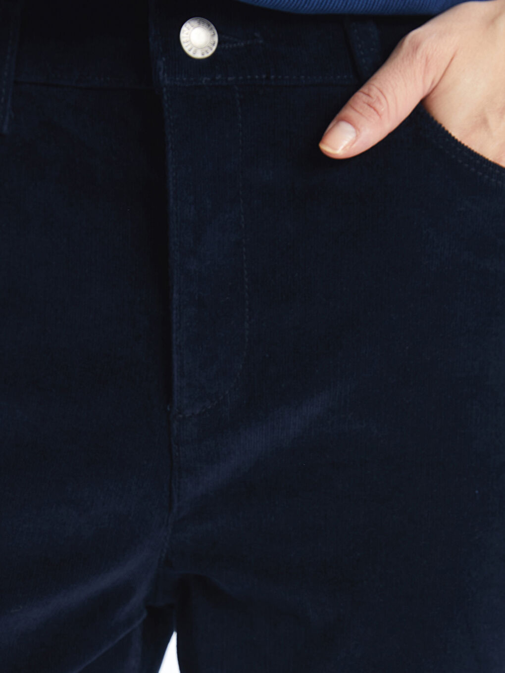 Slim Fit Velvet Women's Trousers -W4HJ60Z8-E1J