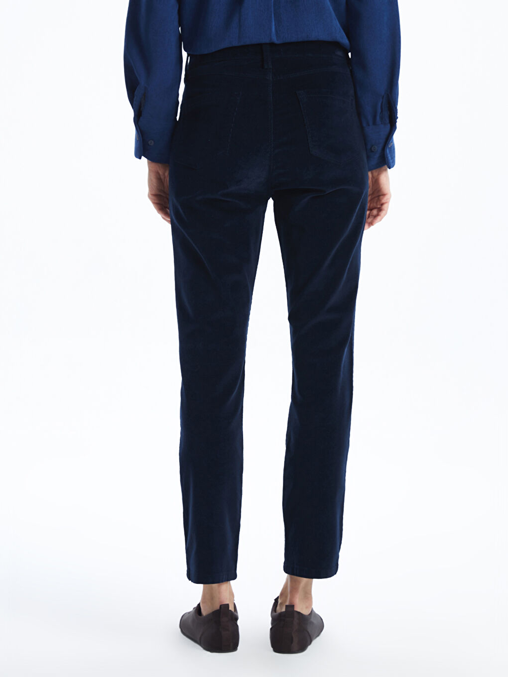 Slim Fit Velvet Women's Trousers -W4HJ60Z8-E1J