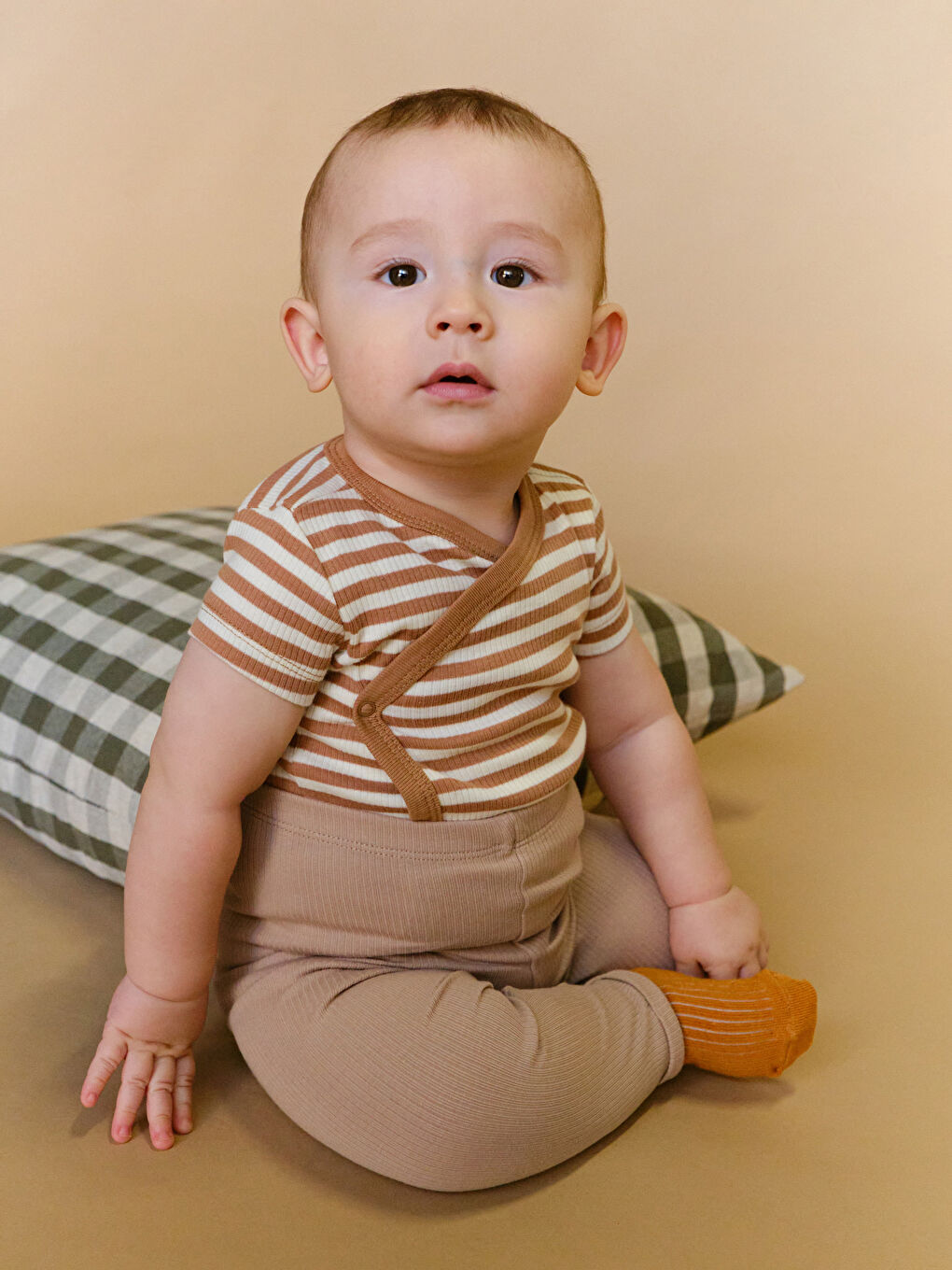 V-Neck Striped Boy'S Baby Snap-Button Bodysuit 2-Pack -W4HK10Z1-FDL