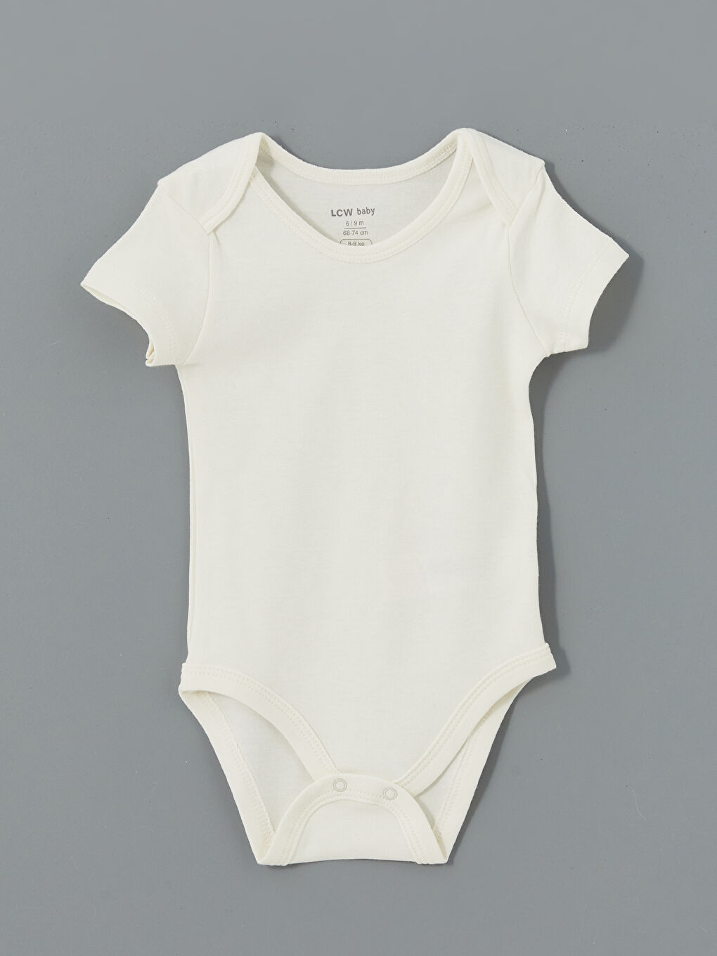 Ekru Bisiklet Yaka Erkek Bebek Çıtçıtlı Body