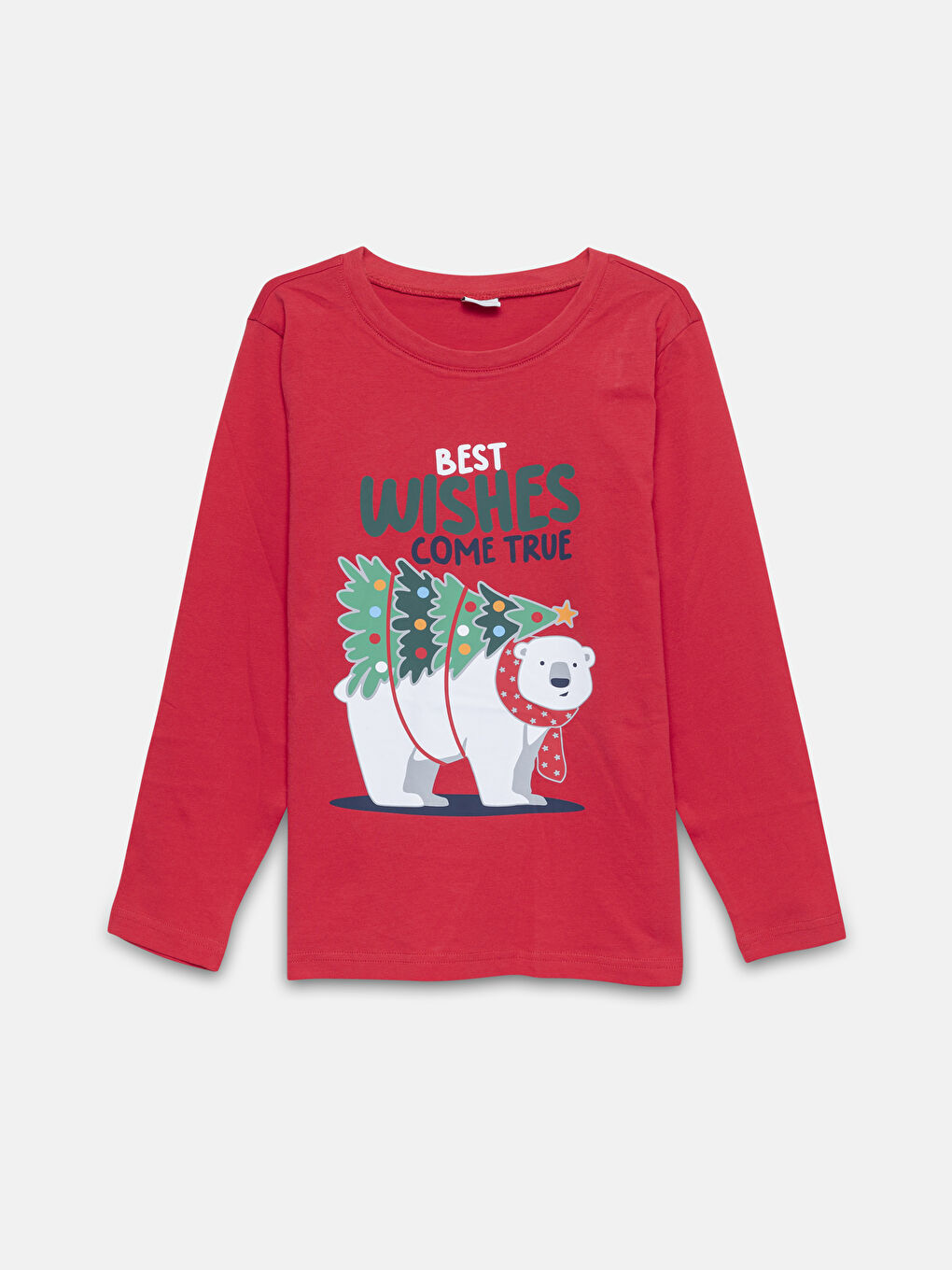 LCW Kids Crew Neck Christmas Themed Boys' Pyjama Set -W4HK99Z4-HNK