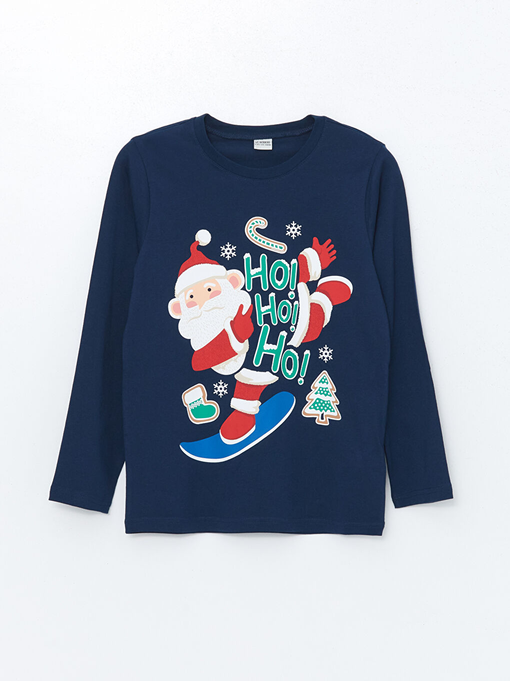 Crew Neck Christmas Themed Boys' Pyjama Set -W4HL02Z4-JC7