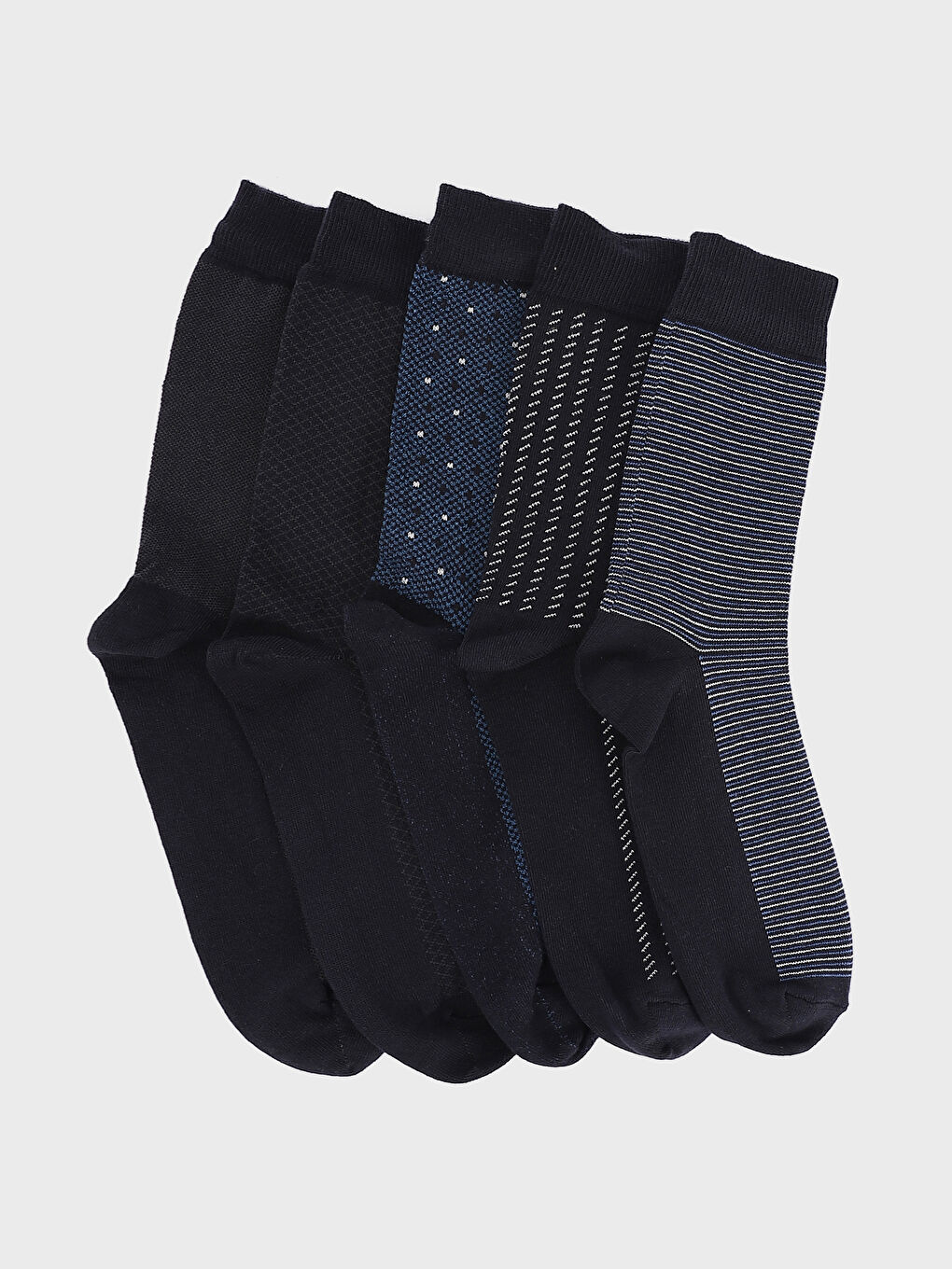 LCW ACCESSORIES جوارب الكاحل المنقوشة للرجال - عبوة ٥ قطع -W4HL18Z8-CRP
