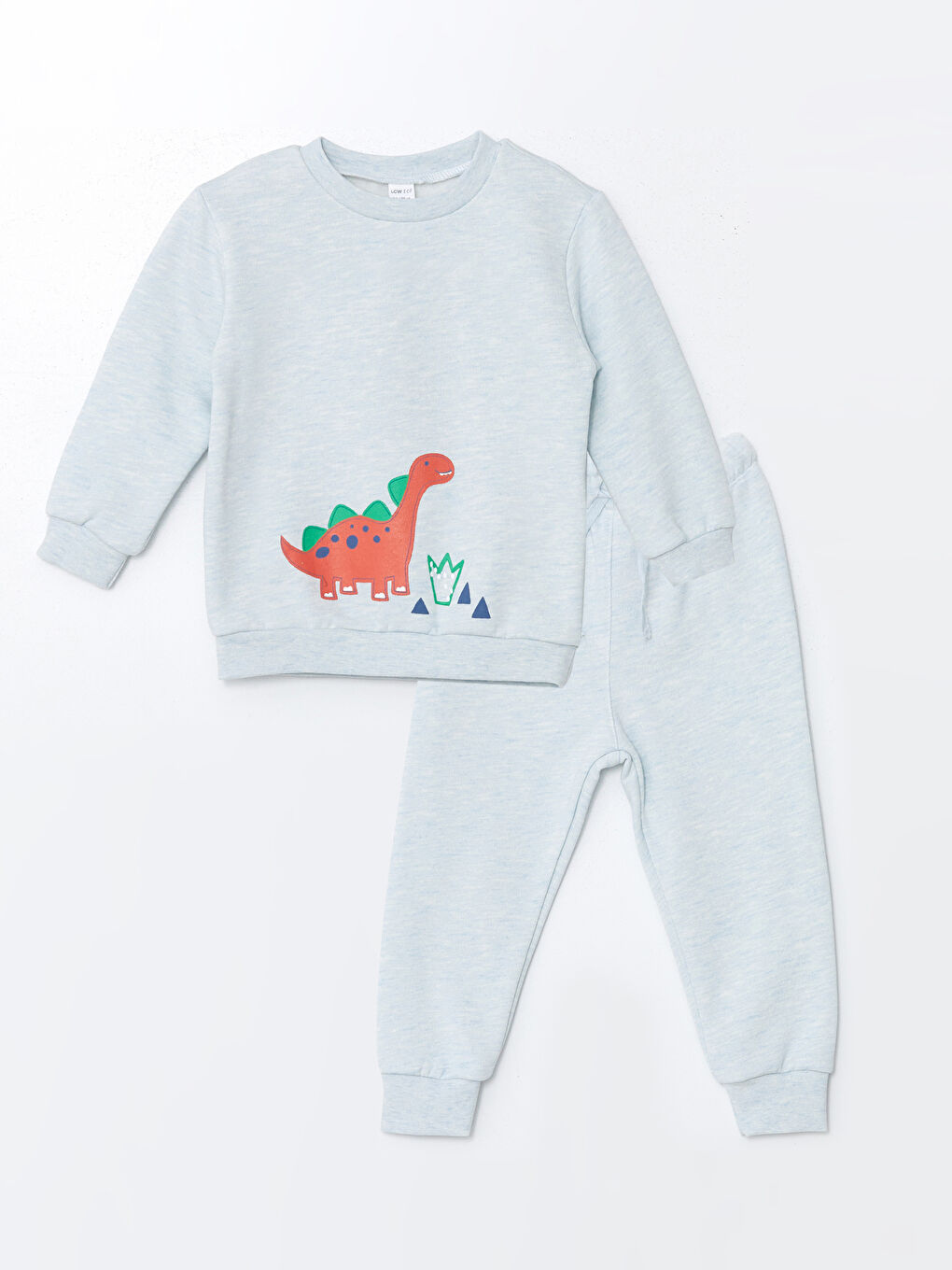 Mavi Bisiklet Yaka Uzun Kollu Baskılı Erkek Bebek Sweatshirt  ve Eşofman Alt 2'li Takım