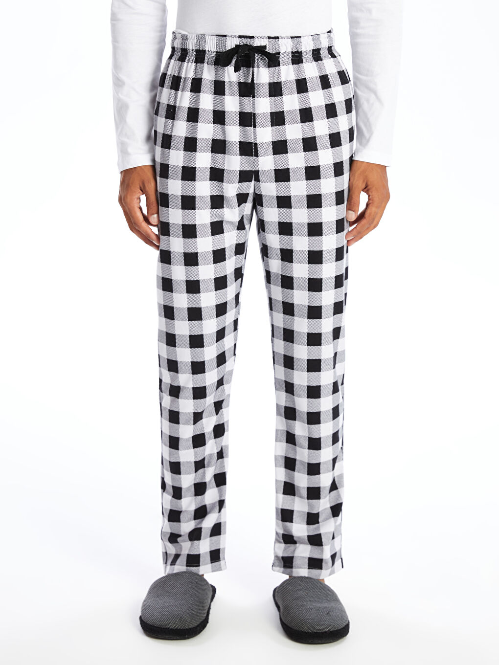 რეგულარული მორგება პლედი მამაკაცის პიჟამა ქვედაბოლო-1