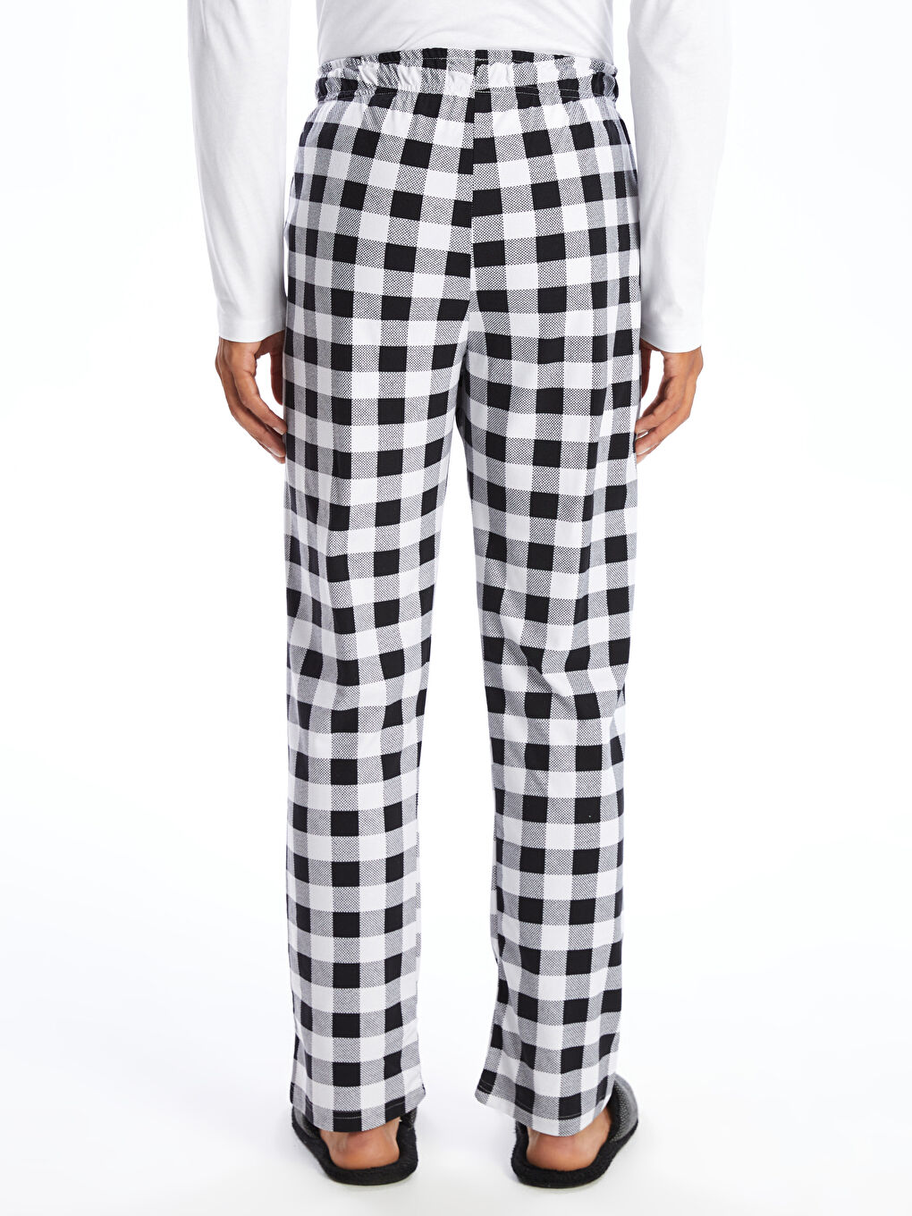 რეგულარული მორგება პლედი მამაკაცის პიჟამა ქვედაბოლო-3