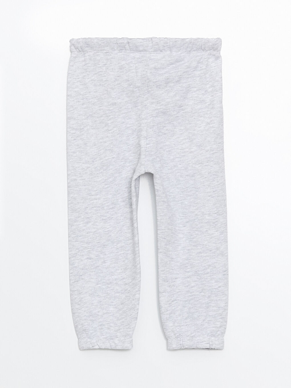 Beyaz Beli Lastikli Kalın Basic Erkek Bebek Jogger Eşofman Alt-2