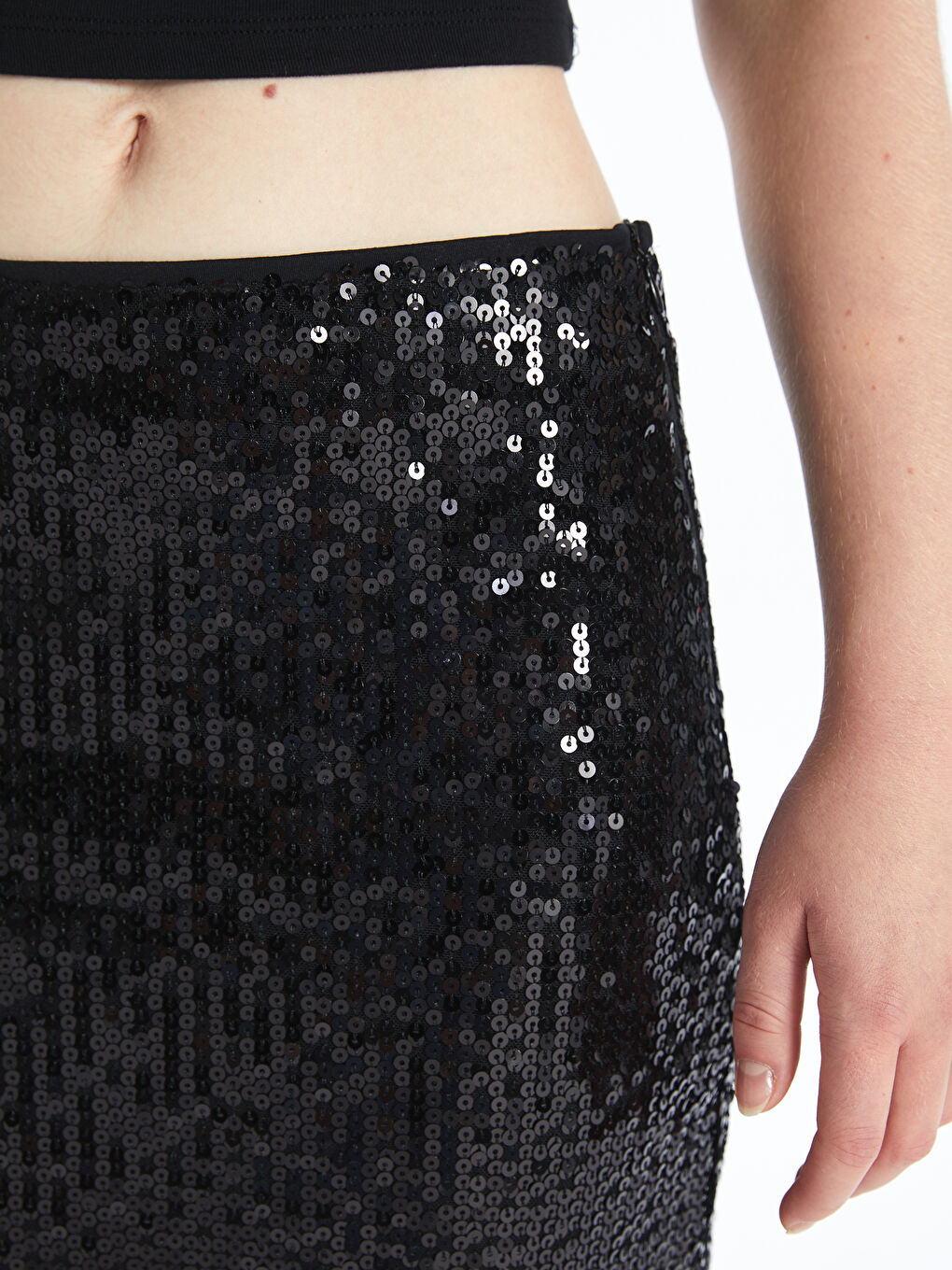 LCW Vision Damen Paillettenrock mit elastischem Bund -W4HM54Z8-CVL