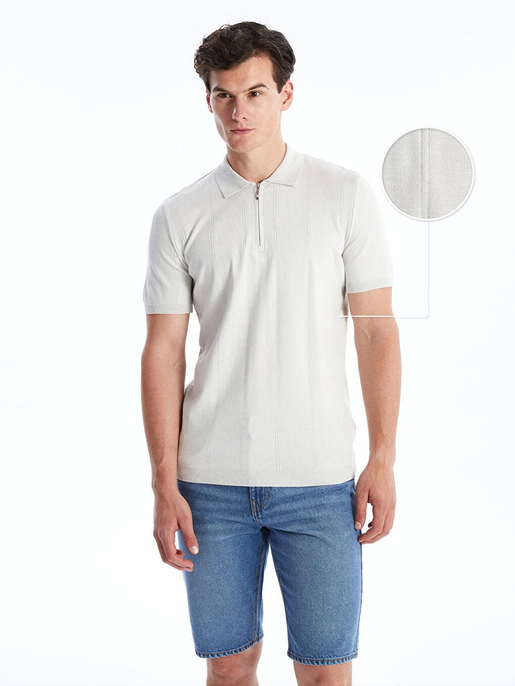 SOUTHBLUE Polo Neck Short Sleeve Men's Knitwear Sweater -W4HM63Z8-VZD