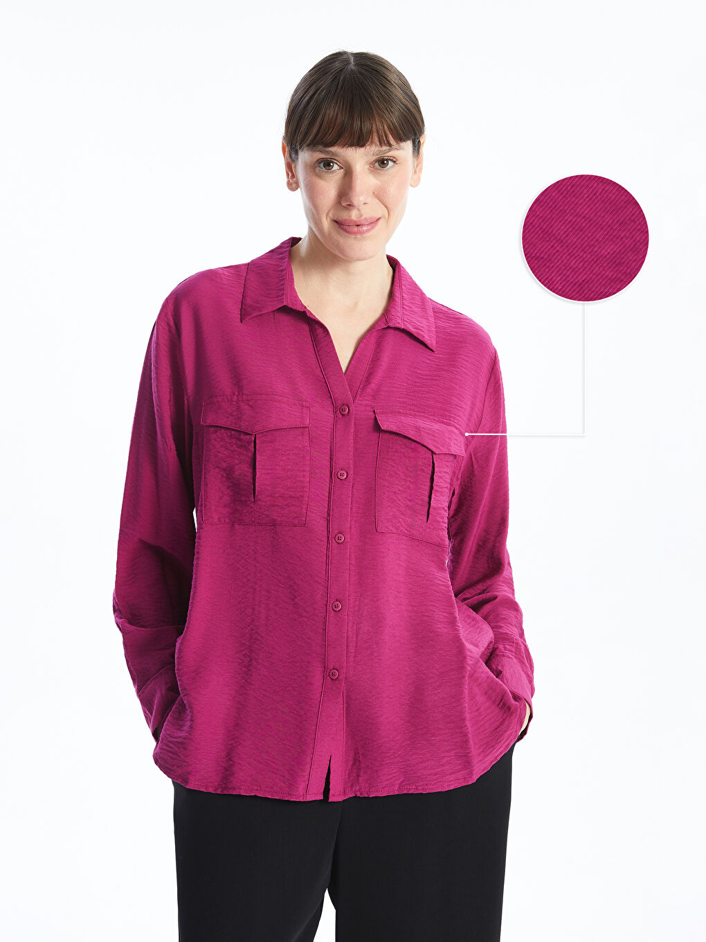 LC Waikiki Loose Fit Voile Women's Shirt -W4HN12Z8-HLF