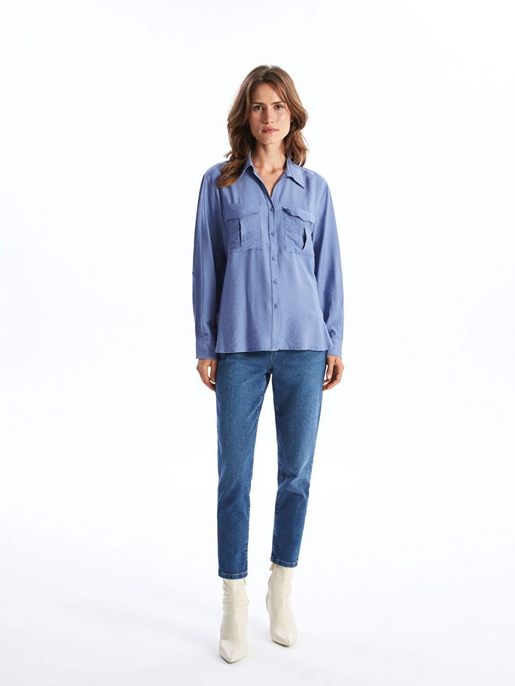 LC Waikiki Loose Fit Voile Women's Shirt -W4HN12Z8-YPR