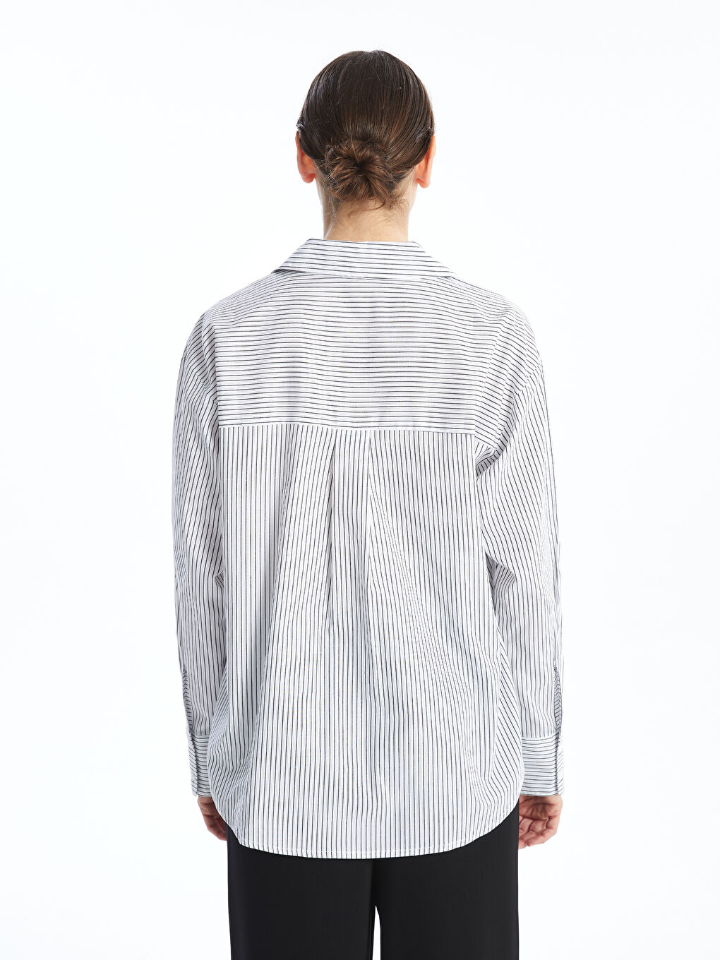 LCWAIKIKI Classic Striped Poplin Women's Shirt -W4HN13Z8-LEG