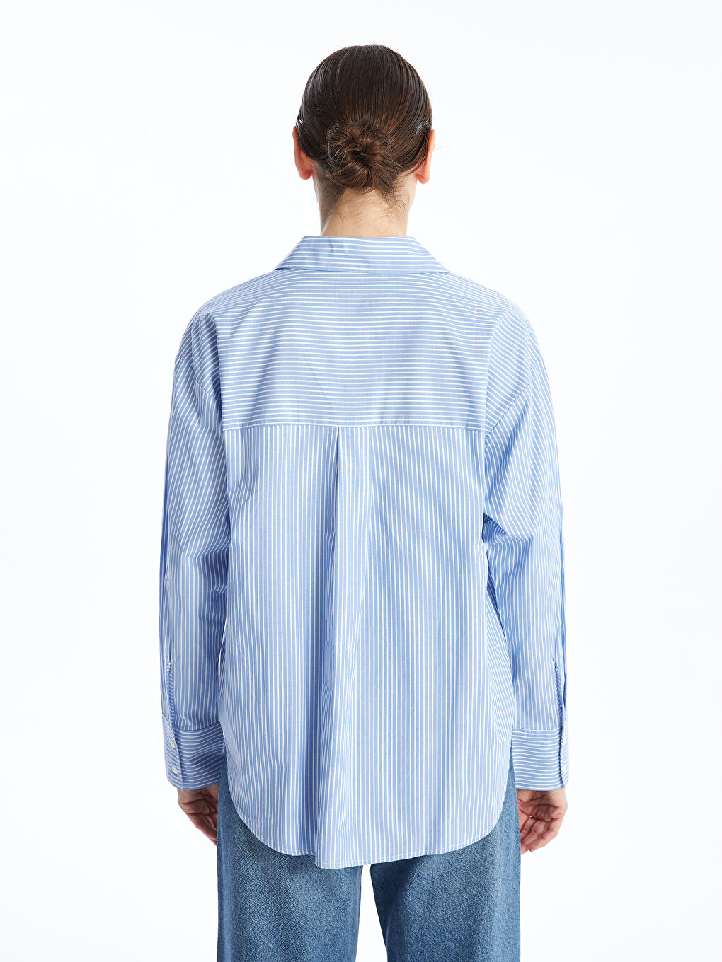 LCWAIKIKI Classic Striped Poplin Women's Shirt -W4HN13Z8-LEN