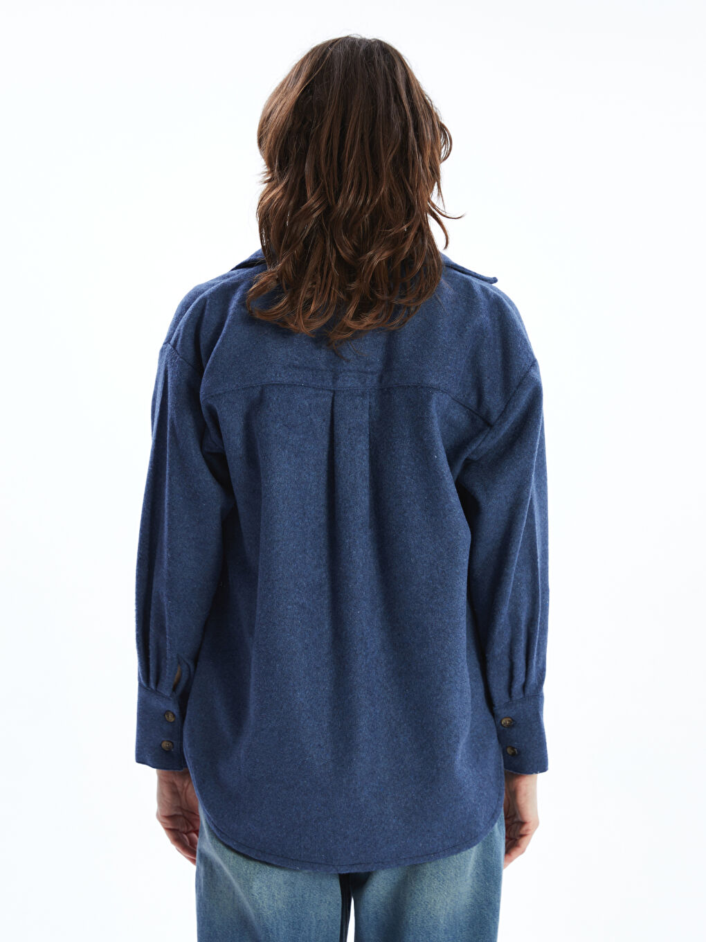 Oversize Women's Flannel Shirt Jacket-3