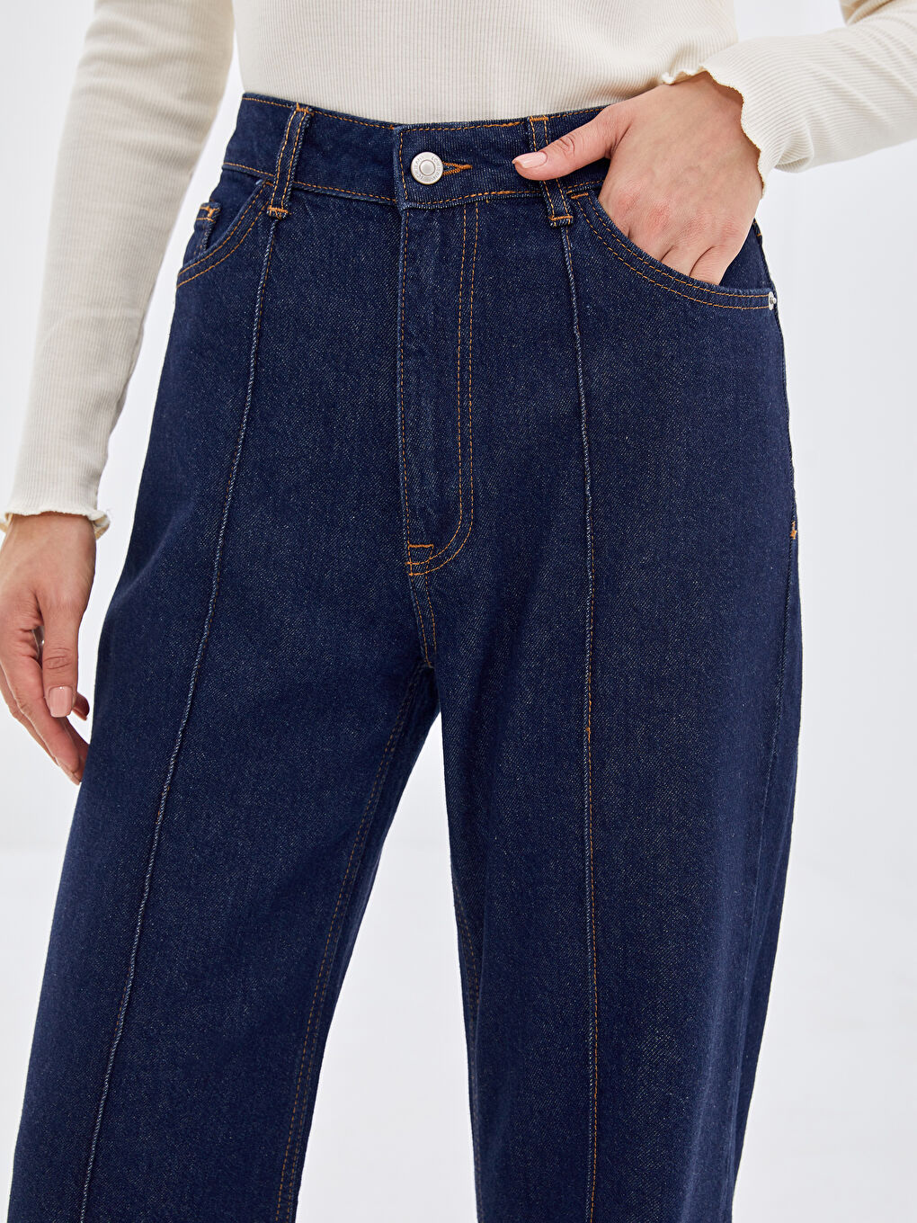 LCW Modest İndigo Wideleg Kadın Jean Pantolon - 2