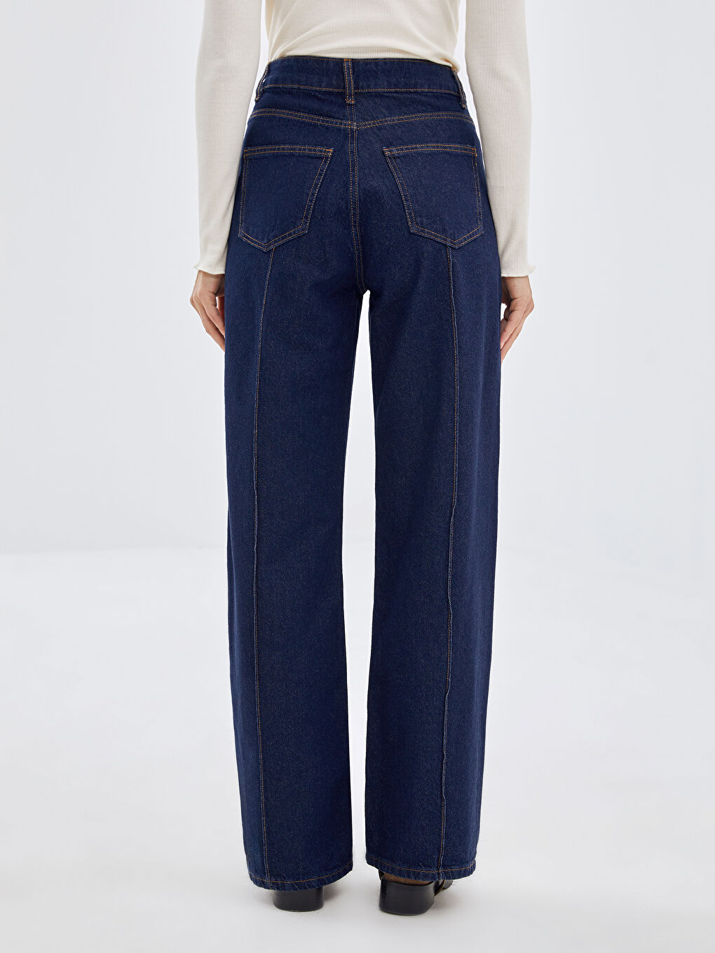 LCW Modest İndigo Wideleg Kadın Jean Pantolon - 3