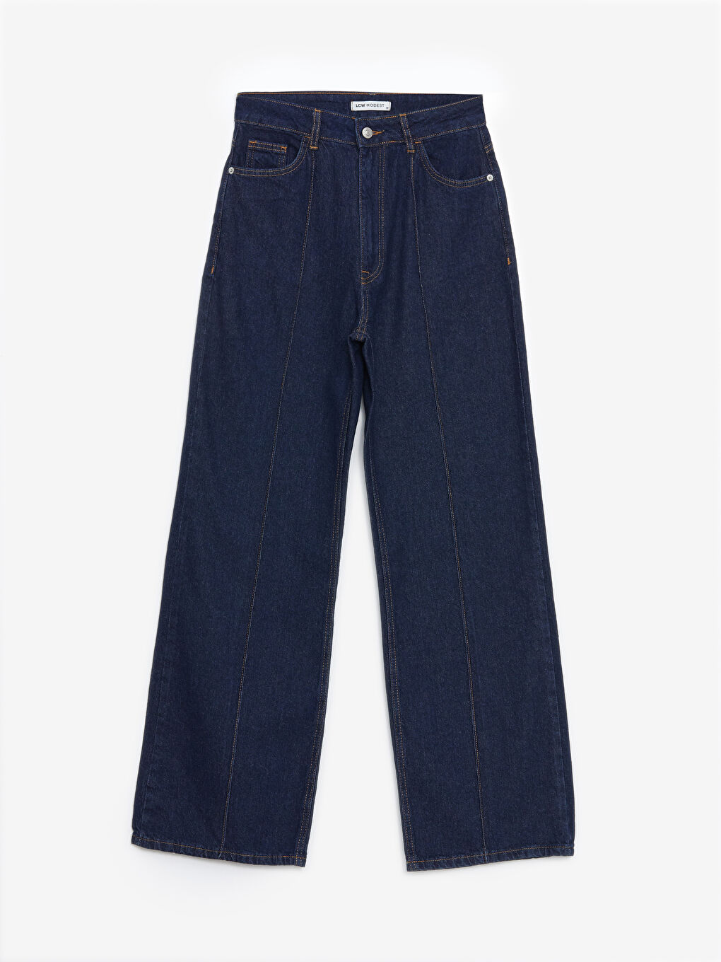 LCW Modest İndigo Wideleg Kadın Jean Pantolon - 4