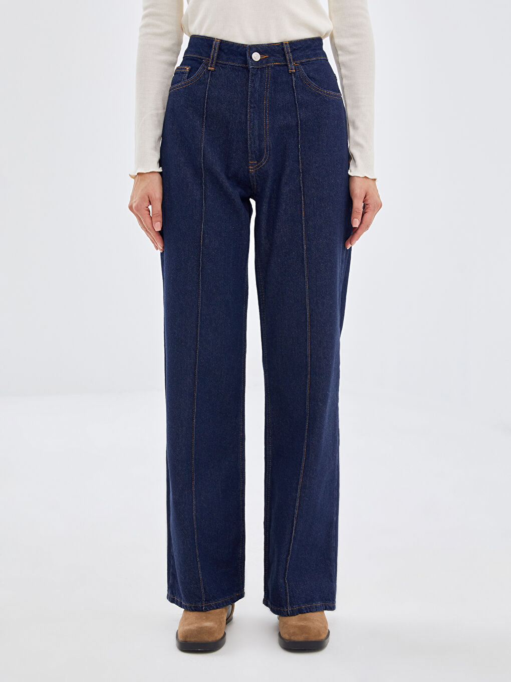 LCW Modest İndigo Wideleg Kadın Jean Pantolon - 1