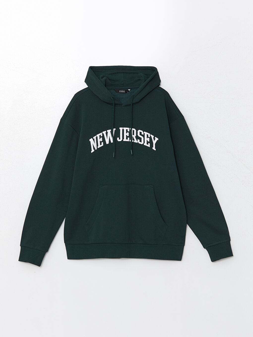 LCW Casual Koyu Yeşil Baskılı Uzun Kollu Erkek Hoodie