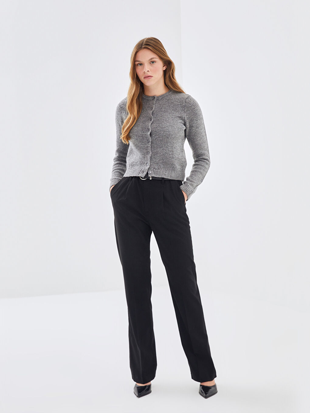 LCW Vision Belted Flared Women's Trousers -W4HO08Z8-CVL