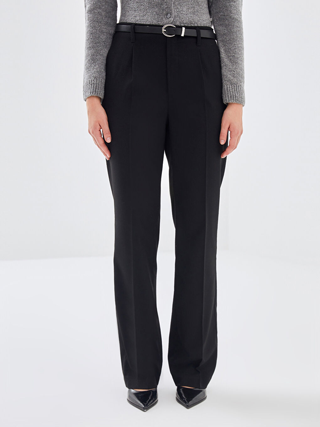 LCW Vision Belted Flared Women's Trousers -W4HO08Z8-CVL