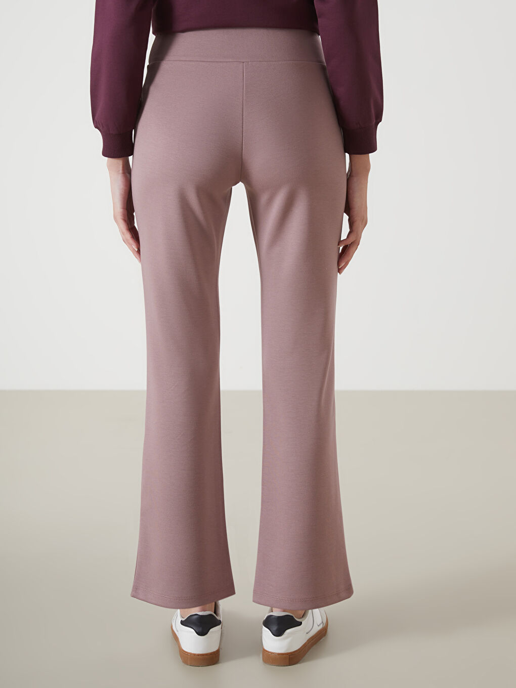 Pembe Beli Lastikli Kadın Eşofman Altı-3