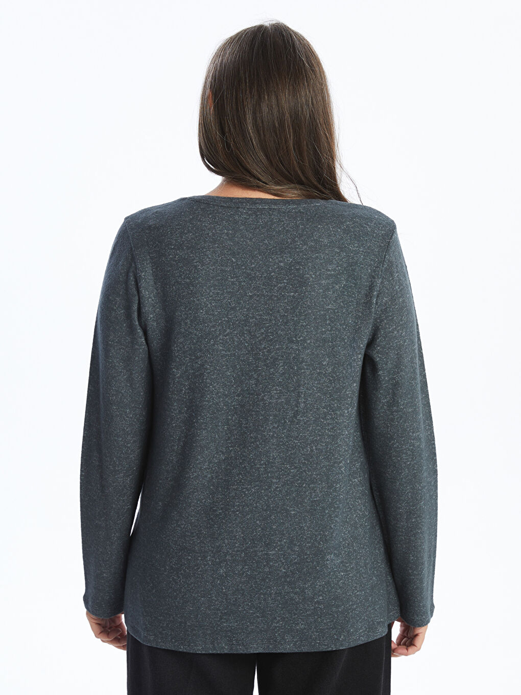 LCW Grace Crew Neck Rhinestone Embellished Women's Blouse -W4HP47Z8-L8N