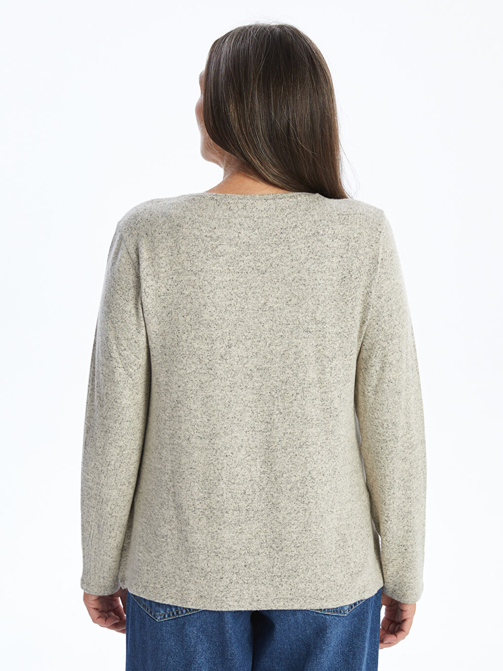 LCW Grace Crew Neck Rhinestone Embellished Women's Blouse -W4HP47Z8-L8Q