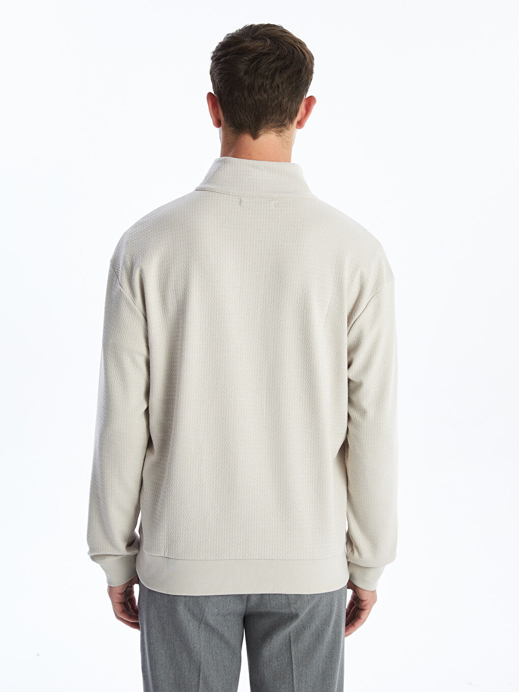 LCW Vision Zippered Funnel Neck Long Sleeve Men's Sweatshirt -W4HP48Z8-J0B
