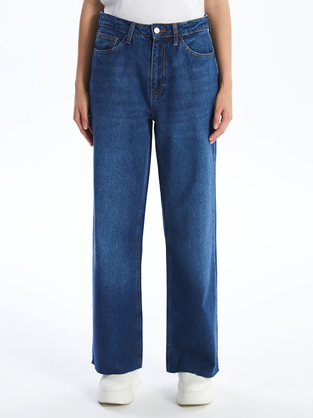 LCW Modest Orta İndigo Rodeo Wideleg Kadın Jean Pantolon - 1