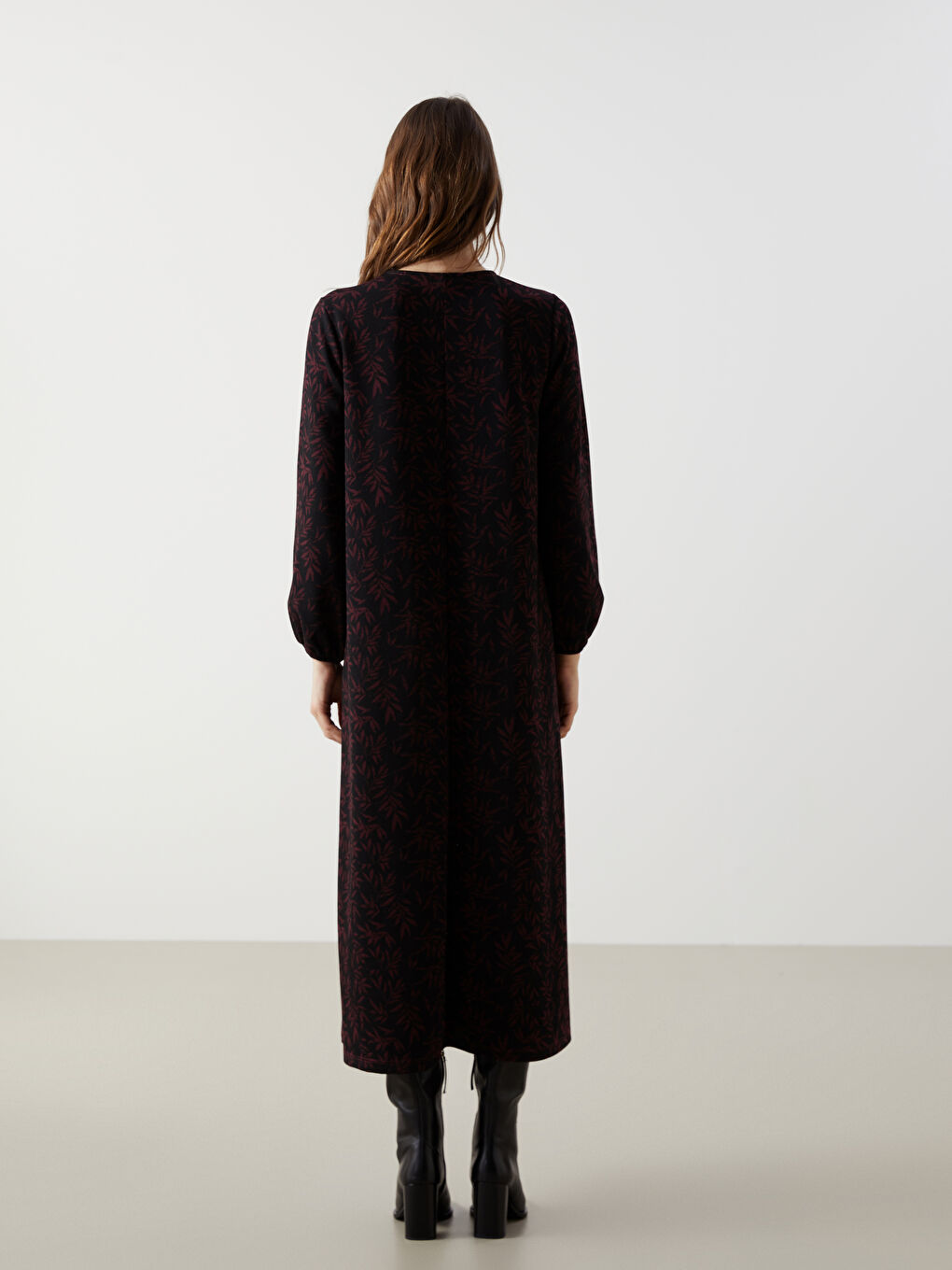 Robe à motifs à col rond pour Femmes-3
