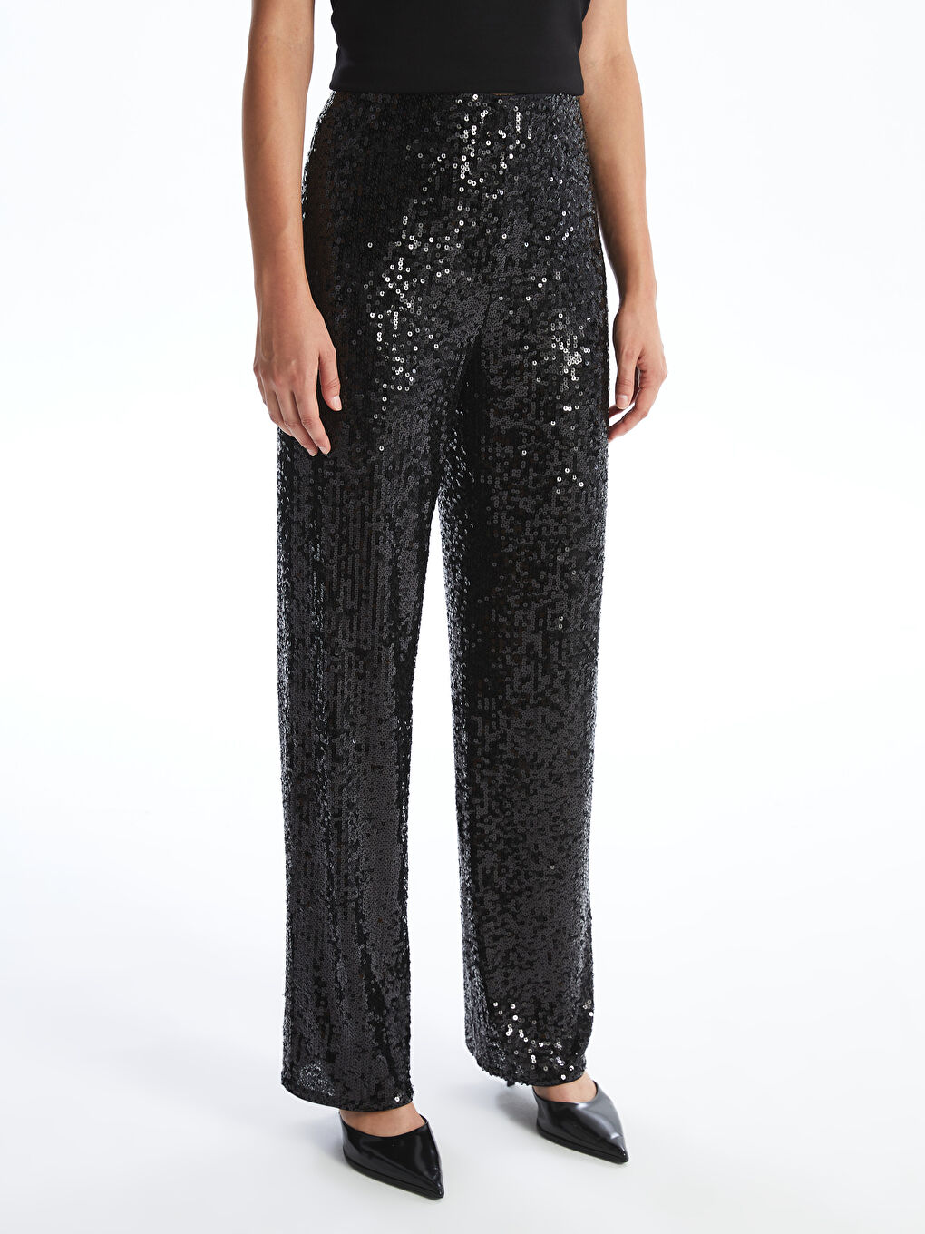 LCW Vision Standard Fit Sequined Women's Trousers -W4HQ20Z8-CVL