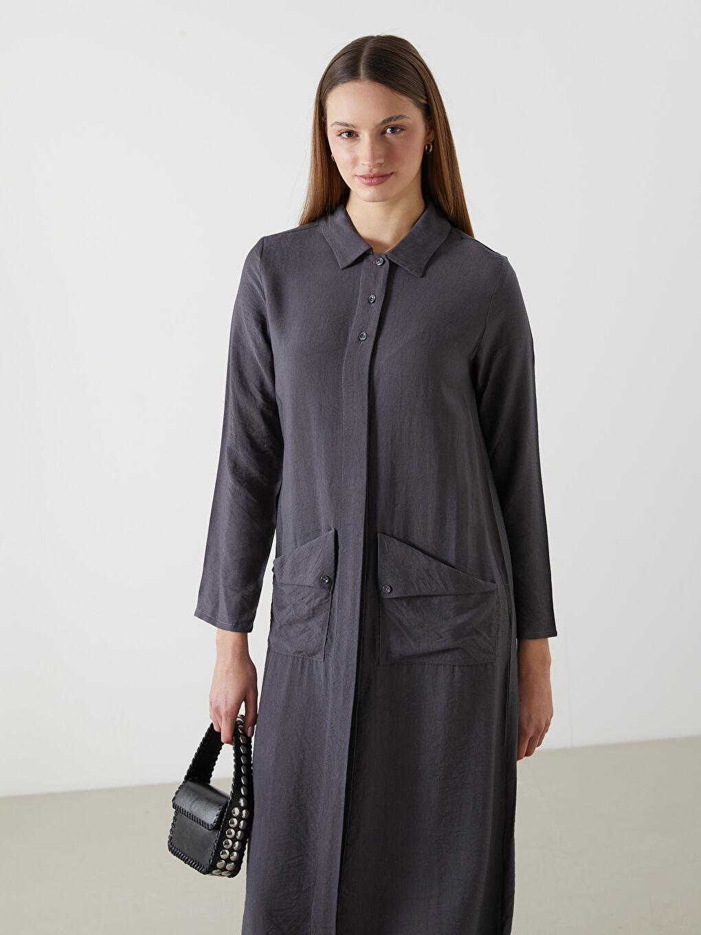 Plain Pocket Women's Abaya-1