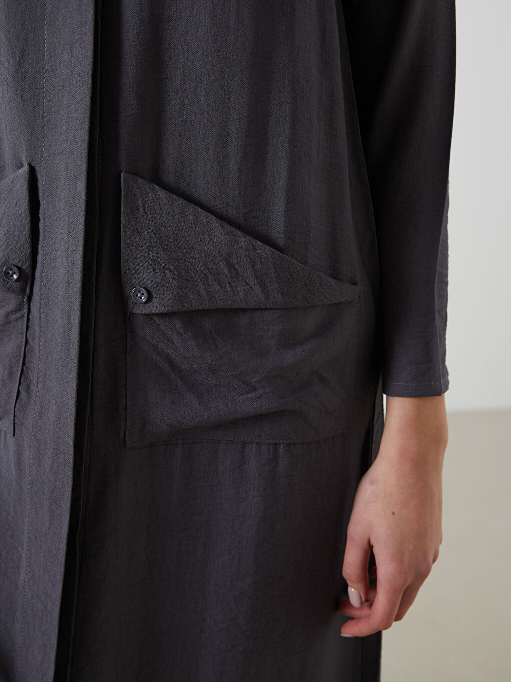 Plain Pocket Women's Abaya-2