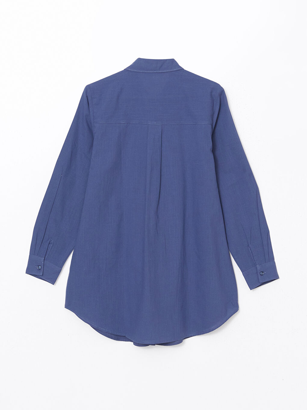 Plain Long Sleeve Dobby Women's Shirt Tunic-5