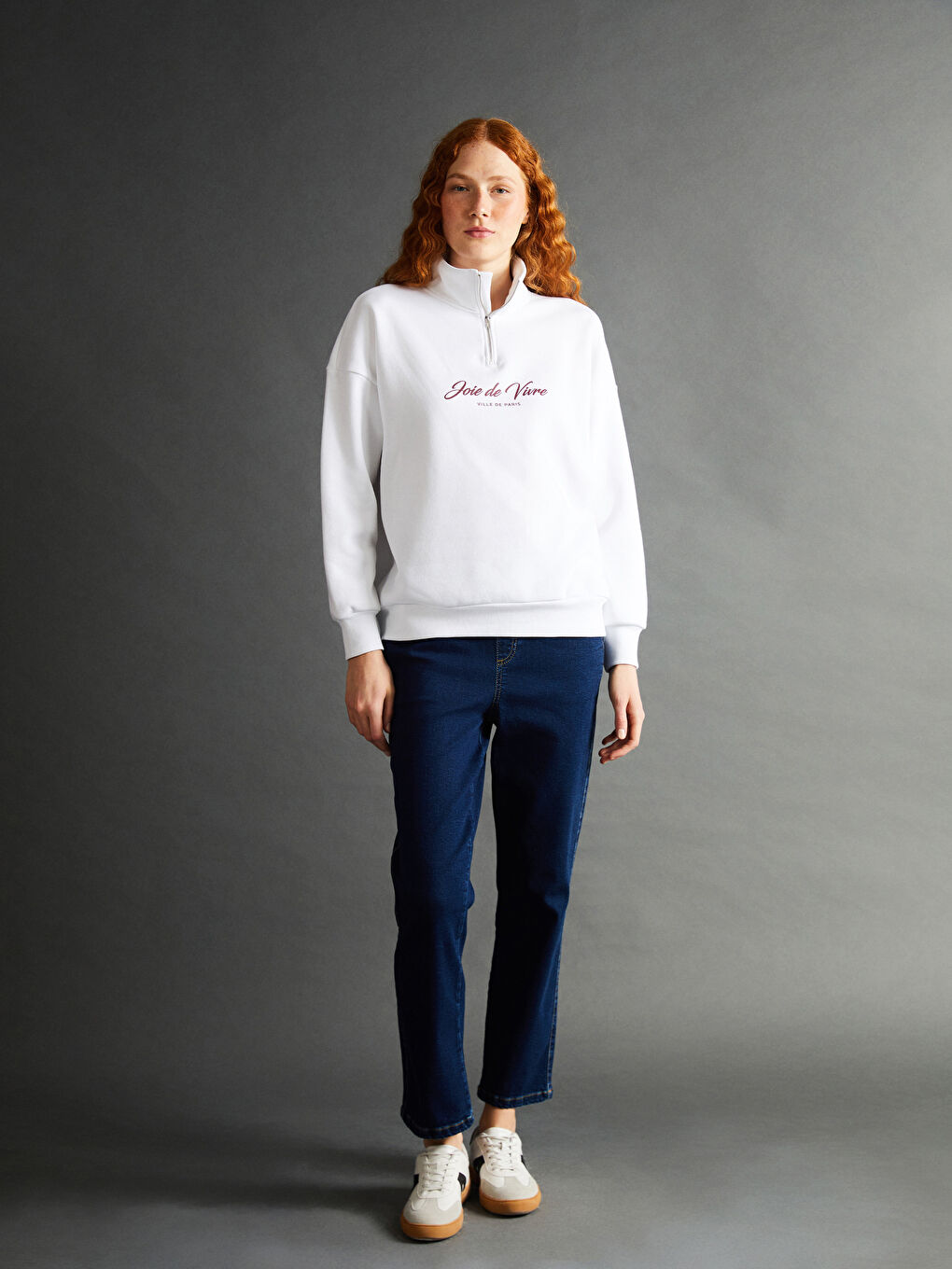 Ankle Length Straight Fit Women's Jeans -W4HQ44Z8-309