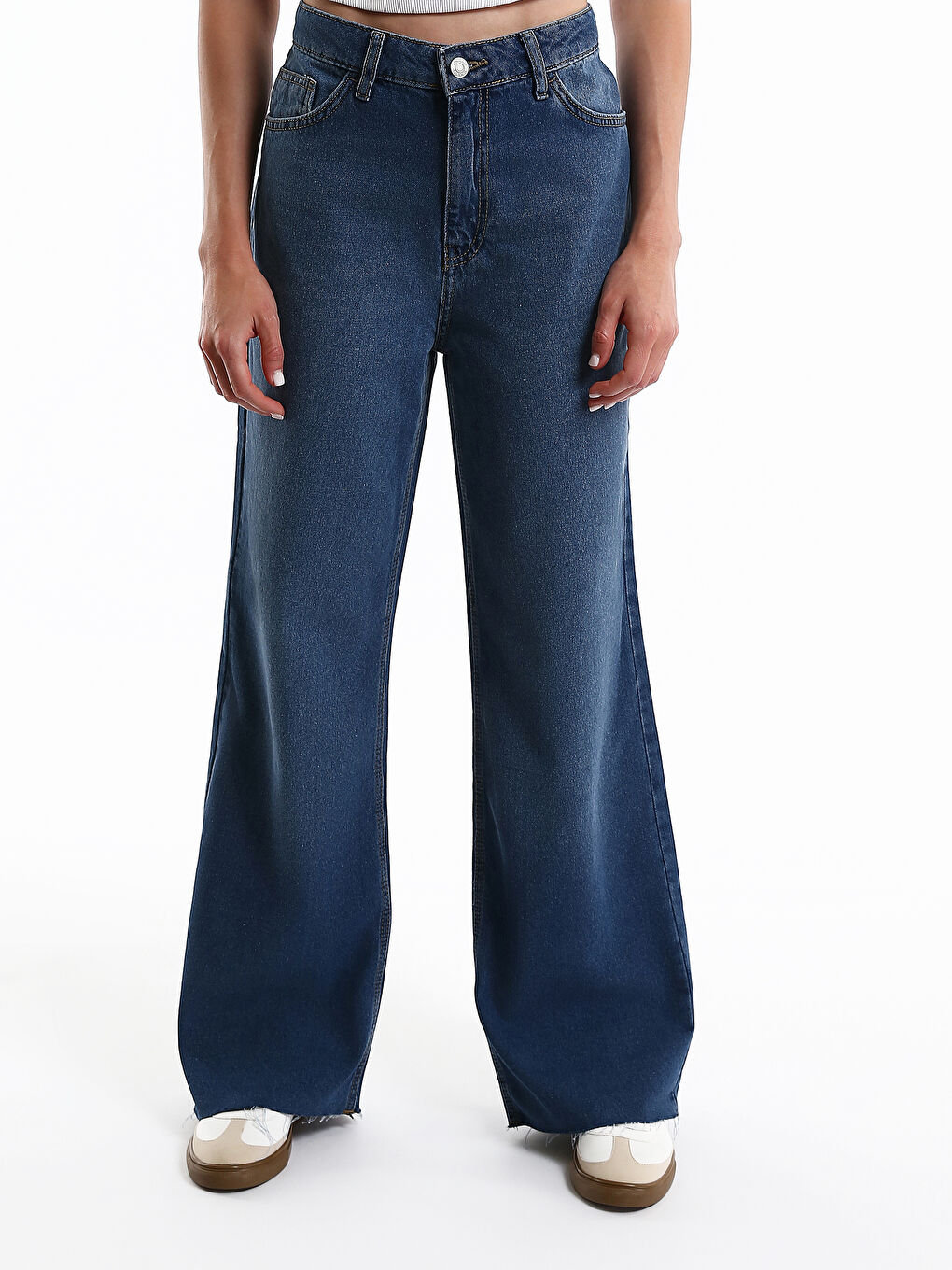 Jean Jambe Large pour Femmes-1