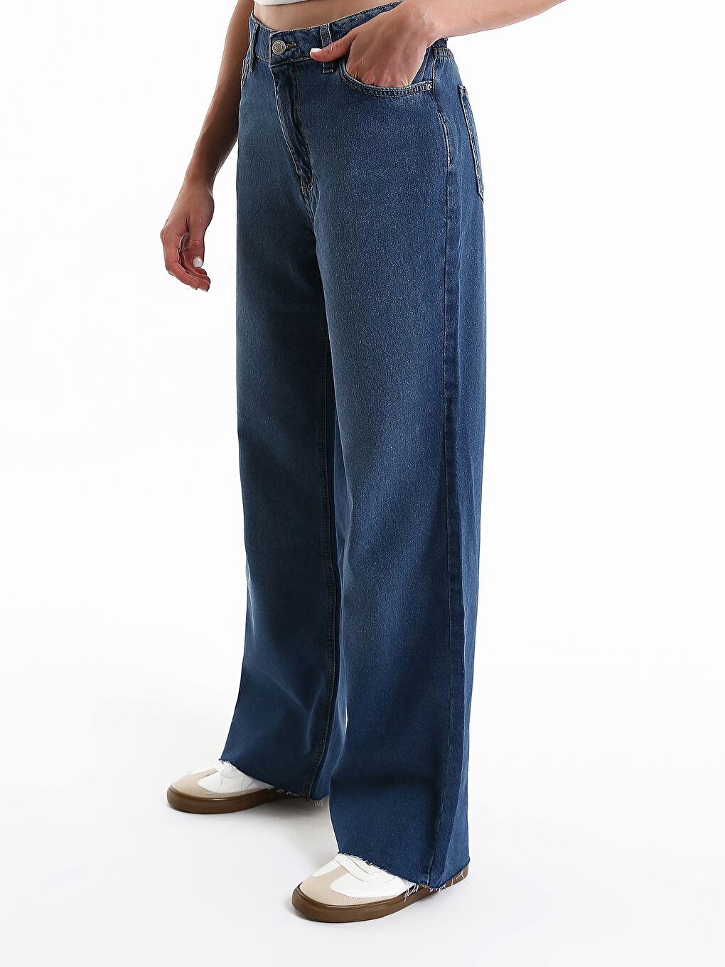 Jean Jambe Large pour Femmes-3