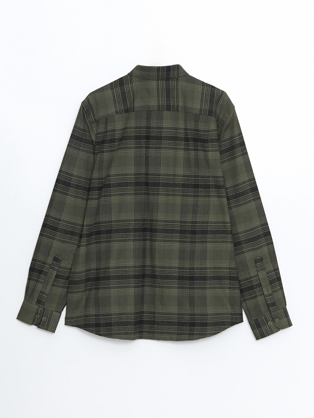 Regular Fit Long Sleeve Plaid Men's Flannel Shirt-4